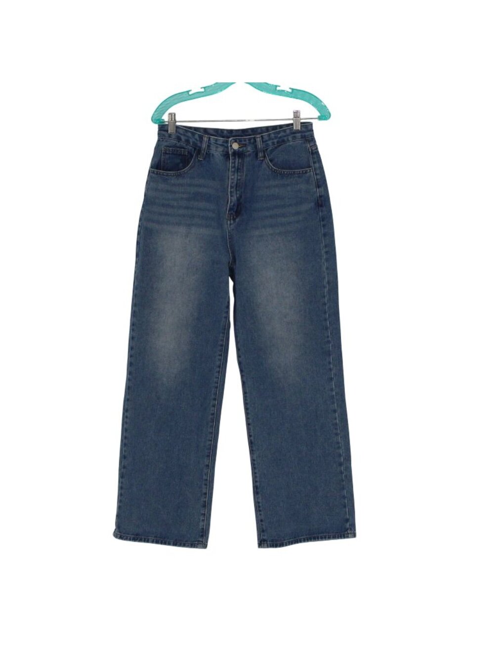 14 Cider  High-Waisted Wide-Leg Jeans  Women Size Medium Blue Cotton Blend